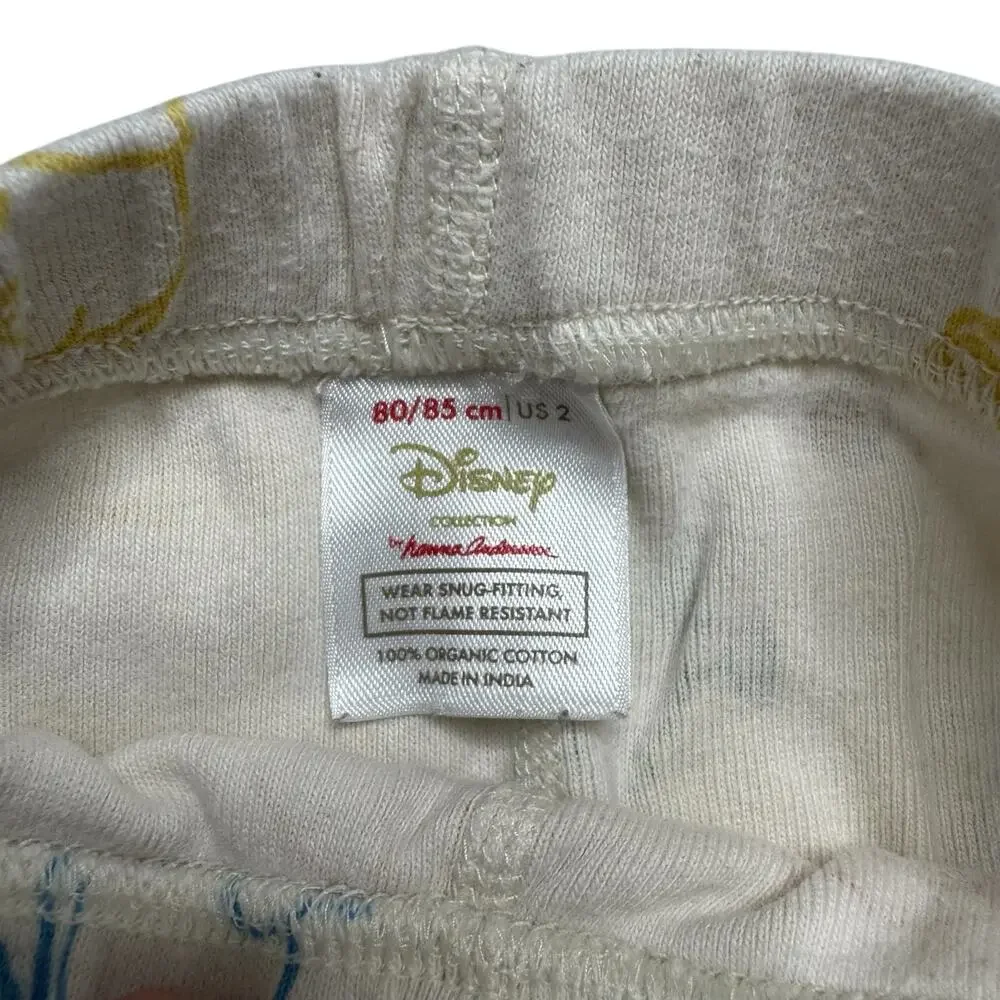 HANNA ANDERSSON Disney Winnie the Pooh Ivory Outline Pajama Pants Size 2 80/85